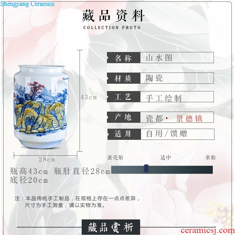 Hand-painted restoring ancient ways of jingdezhen blue and white porcelain vase gourd furnishing articles rich ancient frame antique Chinese style household ceramics handicraft