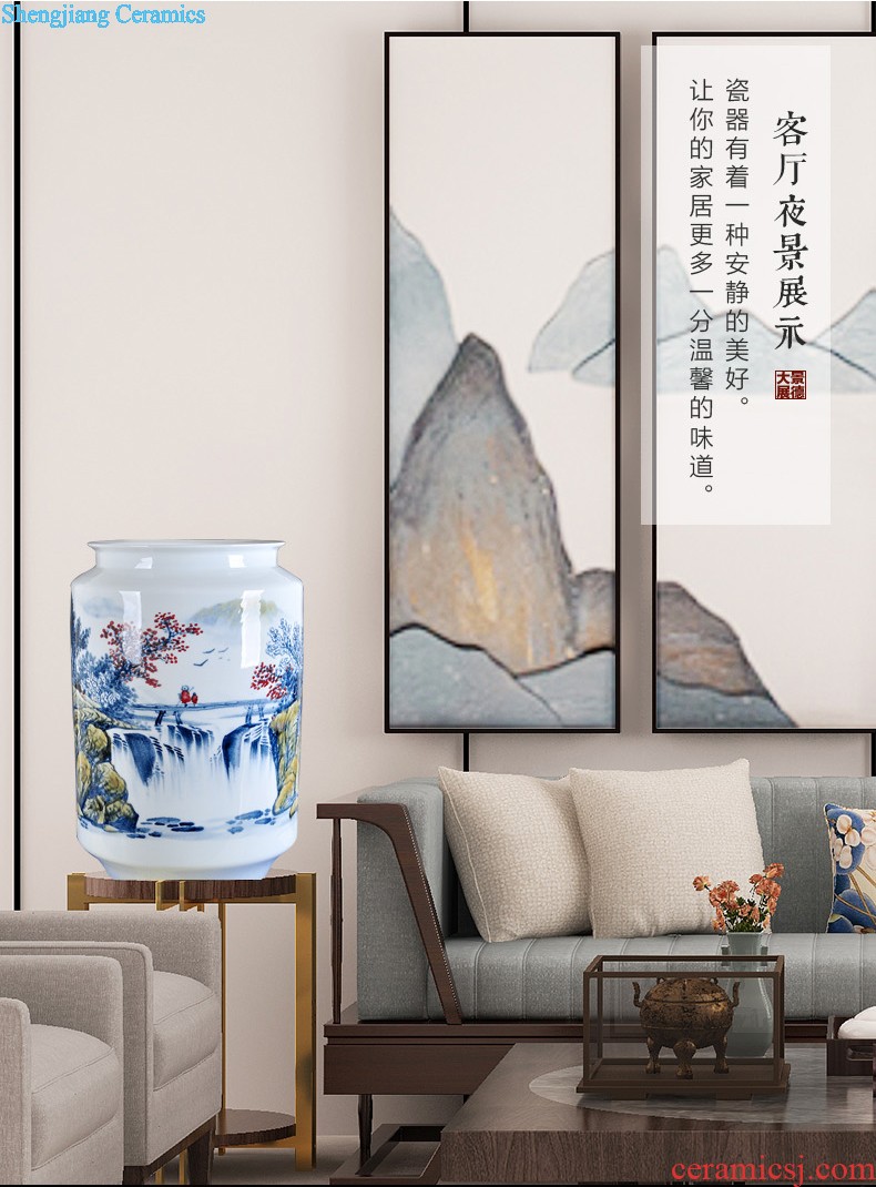 Hand-painted restoring ancient ways of jingdezhen blue and white porcelain vase gourd furnishing articles rich ancient frame antique Chinese style household ceramics handicraft