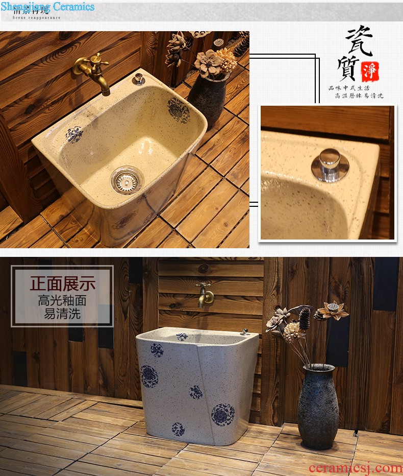 Jia depot outdoor balcony column basin sinks Ceramic basin bathroom floor vertical integration the sink