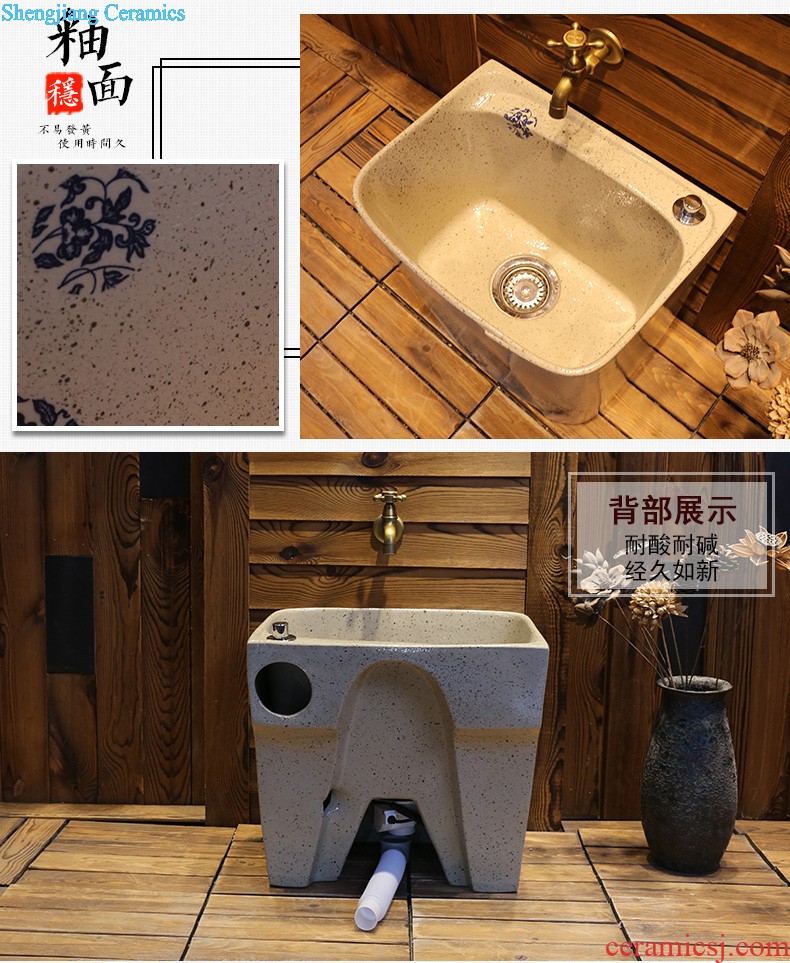 Jia depot outdoor balcony column basin sinks Ceramic basin bathroom floor vertical integration the sink