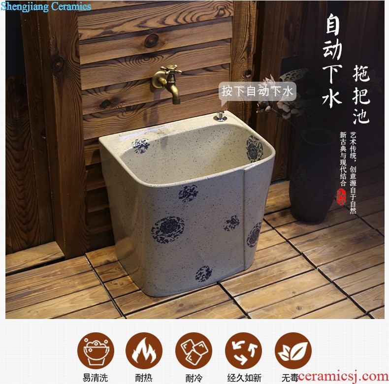 Jia depot outdoor balcony column basin sinks Ceramic basin bathroom floor vertical integration the sink