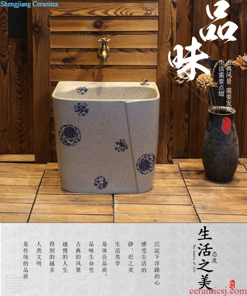 Jia depot outdoor balcony column basin sinks Ceramic basin bathroom floor vertical integration the sink