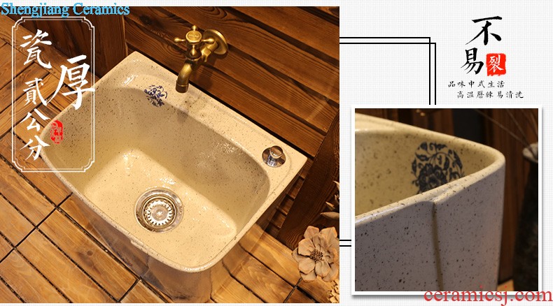 Jia depot outdoor balcony column basin sinks Ceramic basin bathroom floor vertical integration the sink