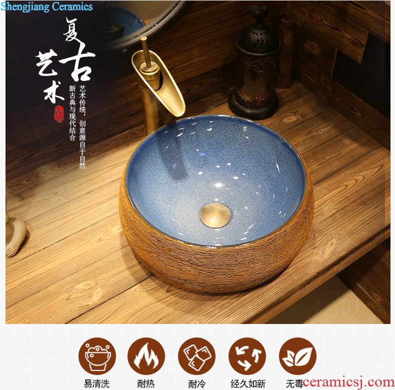 The depot art of Chinese style restoring ancient ways is the sink Wash basin on the ceramic basin oval antique household that defend bath