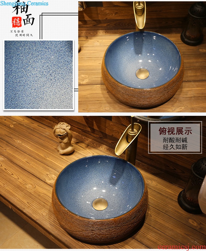 The depot art of Chinese style restoring ancient ways is the sink Wash basin on the ceramic basin oval antique household that defend bath