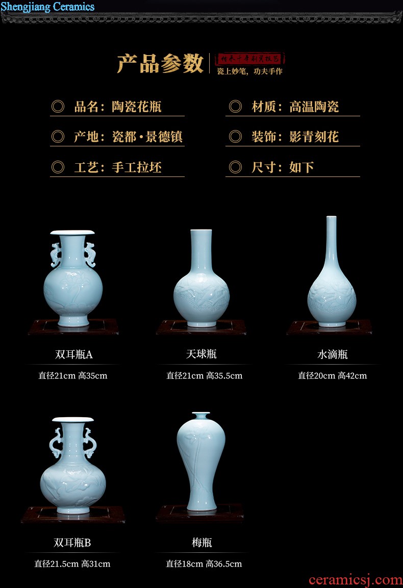 Floret bottle of jingdezhen ceramics enamel painted pottery porcelain vase modern household adornment handicraft decorative furnishing articles