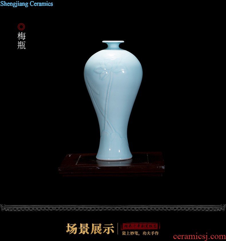 Floret bottle of jingdezhen ceramics enamel painted pottery porcelain vase modern household adornment handicraft decorative furnishing articles