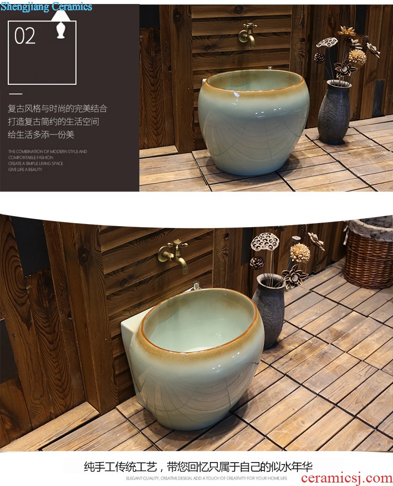 Jia depot art restoring ancient ways is the sink Lavatory basin of ceramic table antique elliptic toilet basin