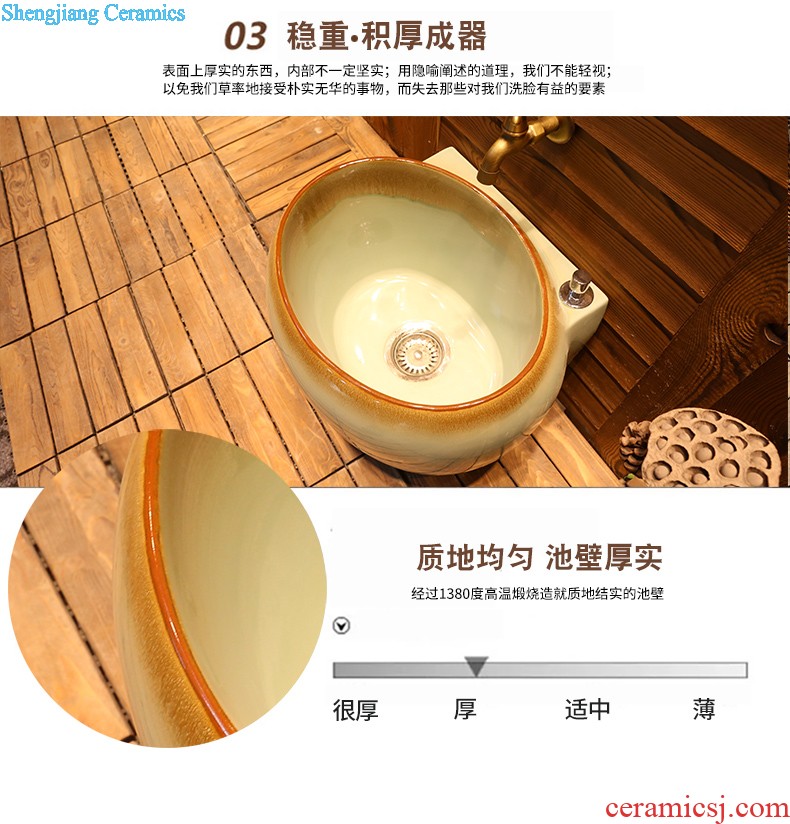 Jia depot art restoring ancient ways is the sink Lavatory basin of ceramic table antique elliptic toilet basin