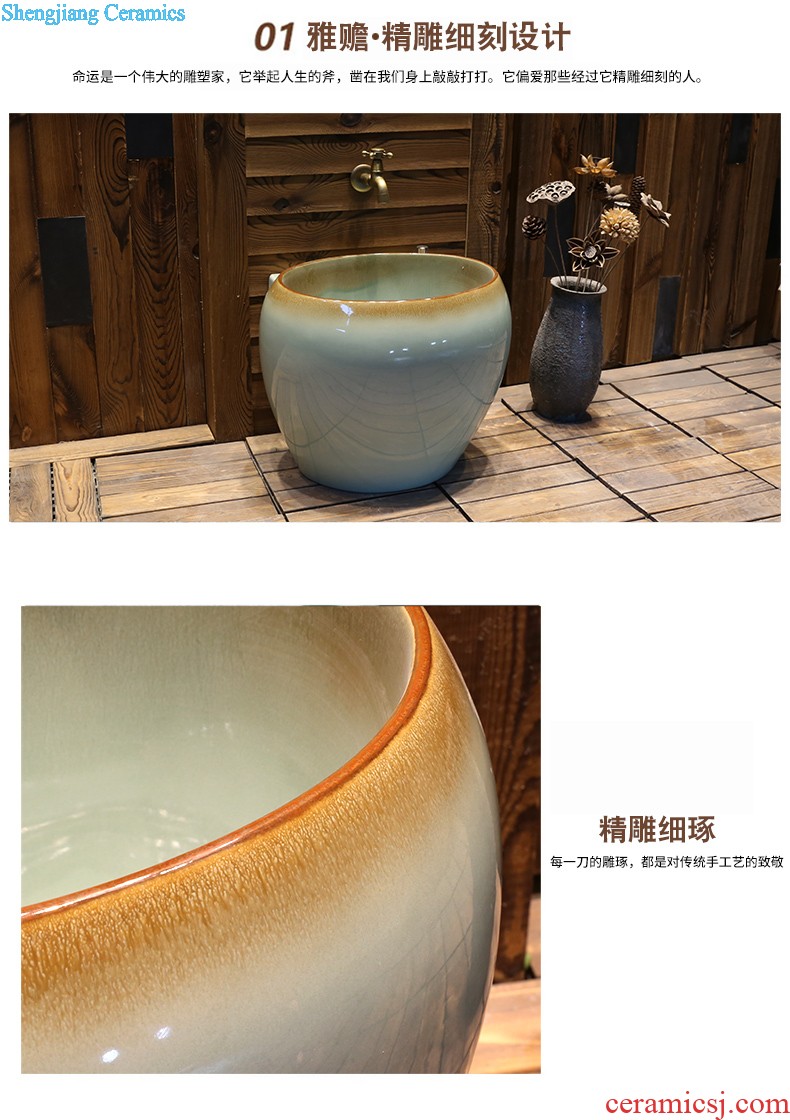 Jia depot art restoring ancient ways is the sink Lavatory basin of ceramic table antique elliptic toilet basin