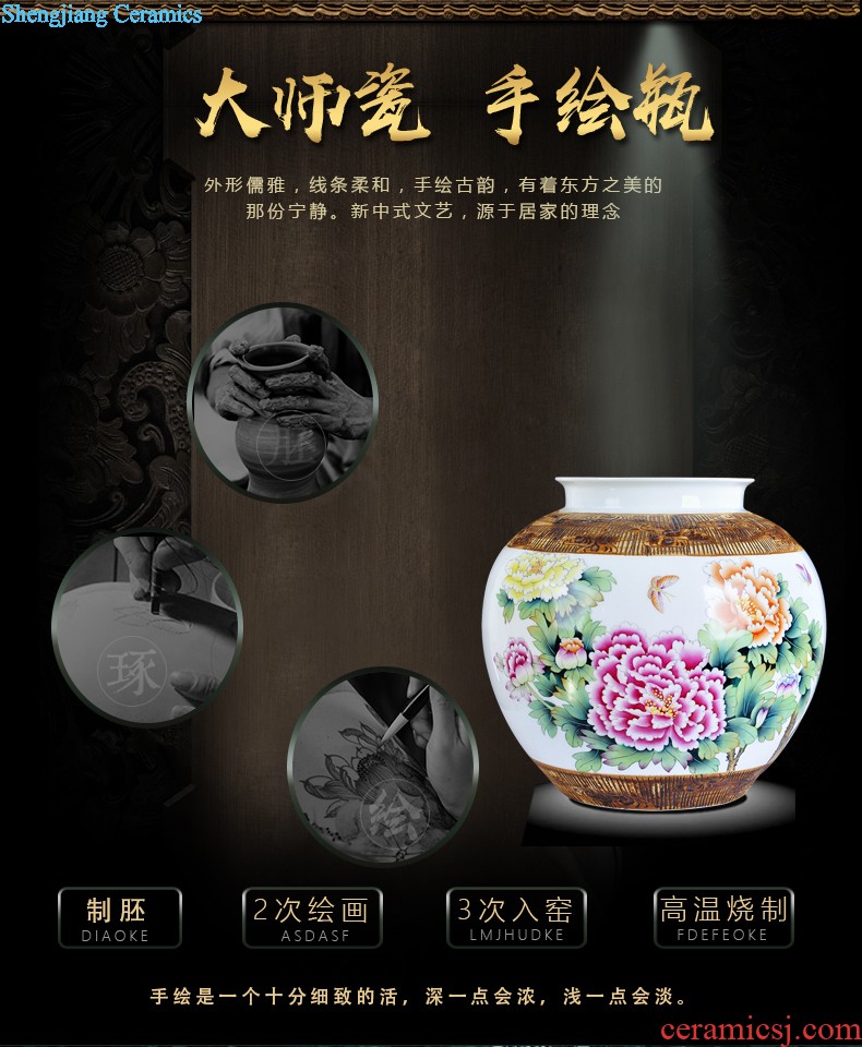 Jingdezhen large store tea caddy seven cakes Puer tea cylinder full manual sealing up POTS ceramic tea set