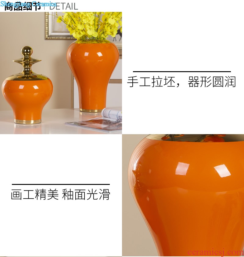 Jingdezhen ceramic vase household the general pot of new Chinese style porch example room dry flower arranging flowers soft adornment is placed