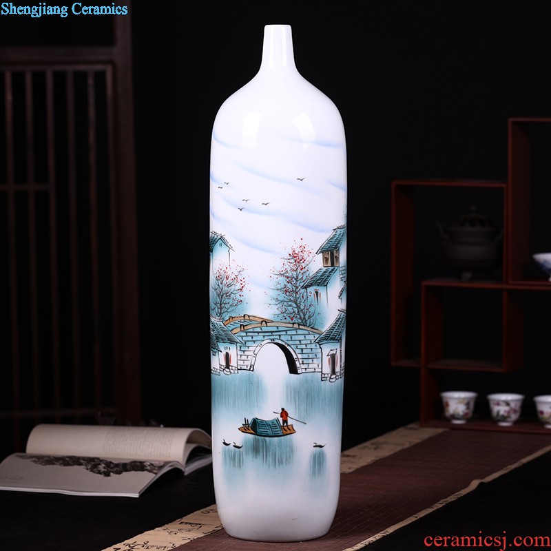 Hand painted pottery and porcelain vase decoration decoration mesa place jingdezhen famous handicraft sitting room place of blue and white porcelain