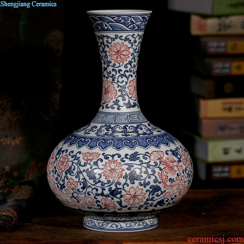 Jingdezhen blue and white porcelain features handmade ceramic vase Mei bottles of antique vase sitting room place home decoration