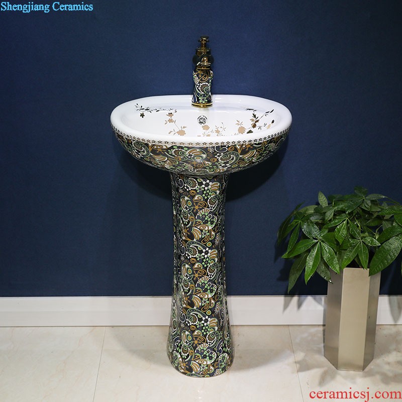 M pillar of European art basin ceramic pillar type lavatory floor type basin basin vertical lavabo column