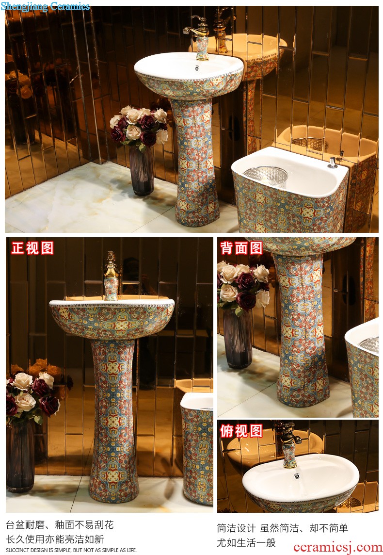 American style of jingdezhen Mediterranean basin basin bowl lavatory washbasins blue small size of crack on stage