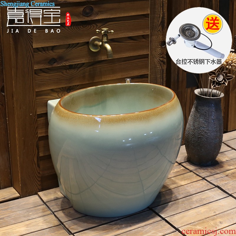 Jia depot art restoring ancient ways is the sink Lavatory basin of ceramic table antique elliptic toilet basin