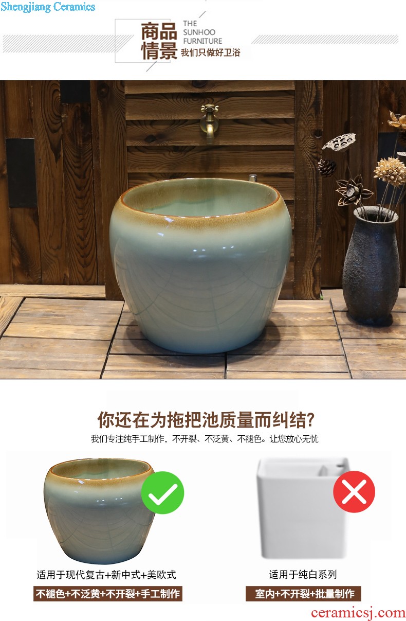 Jia depot art restoring ancient ways is the sink Lavatory basin of ceramic table antique elliptic toilet basin