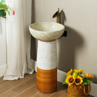 Ceramic one-piece floor balcony column column type lavatory toilet stage basin pillar lavabo household