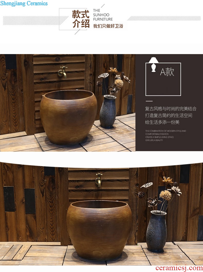 Jia depot art restoring ancient ways is the sink Lavatory basin of ceramic table antique elliptic toilet basin