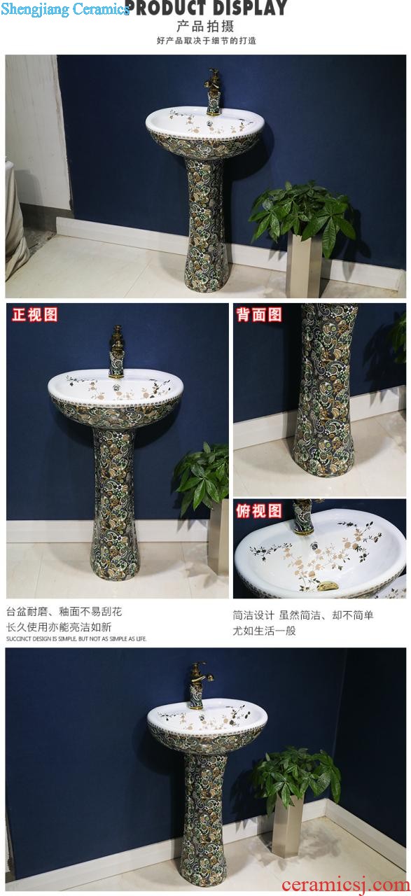 M pillar of European art basin ceramic pillar type lavatory floor type basin basin vertical lavabo column