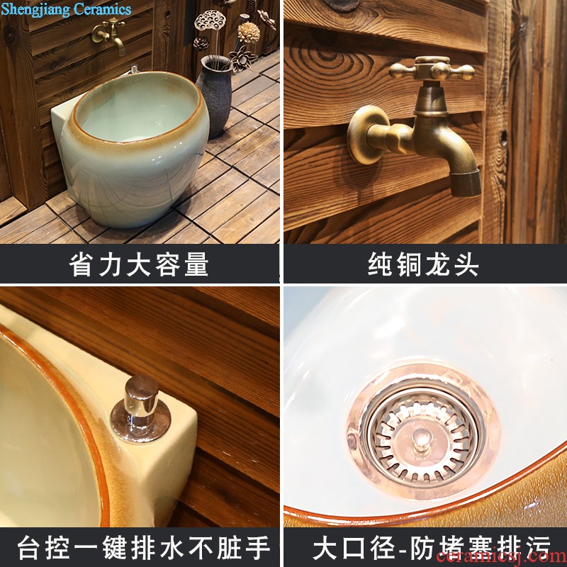 Jia depot art restoring ancient ways is the sink Lavatory basin of ceramic table antique elliptic toilet basin