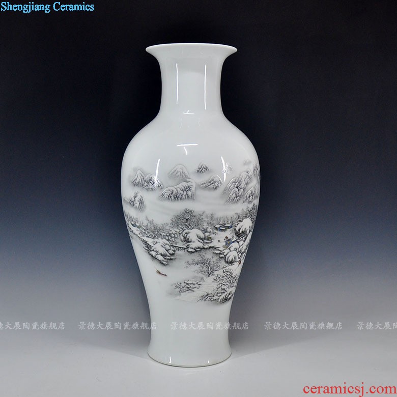 Chinese pottery and porcelain vase furnishing articles The living room floor high modern creative home famous hand-painted handicraft arranging flowers