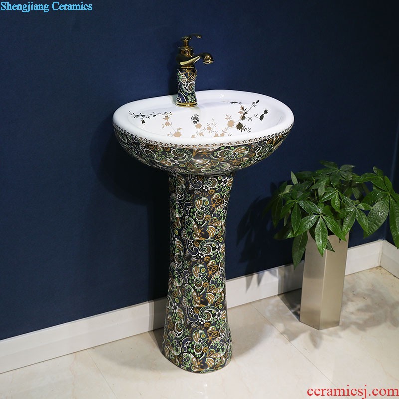 M pillar of European art basin ceramic pillar type lavatory floor type basin basin vertical lavabo column