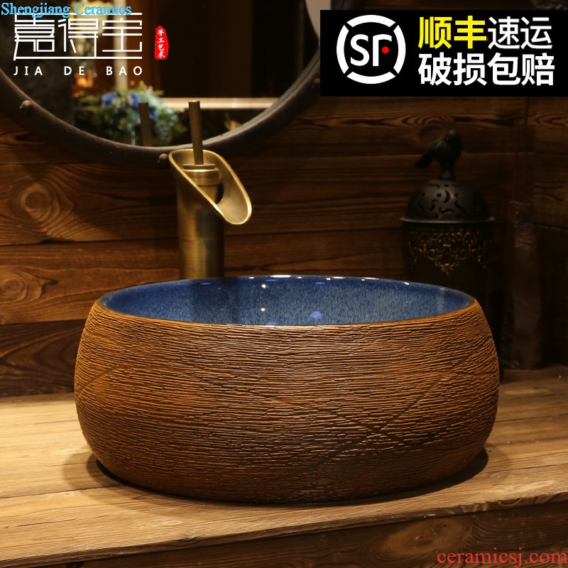 The depot art of Chinese style restoring ancient ways is the sink Wash basin on the ceramic basin oval antique household that defend bath