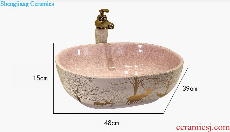 European art stage basin sink ceramic toilet lavatory oval home wash gargle basin balcony