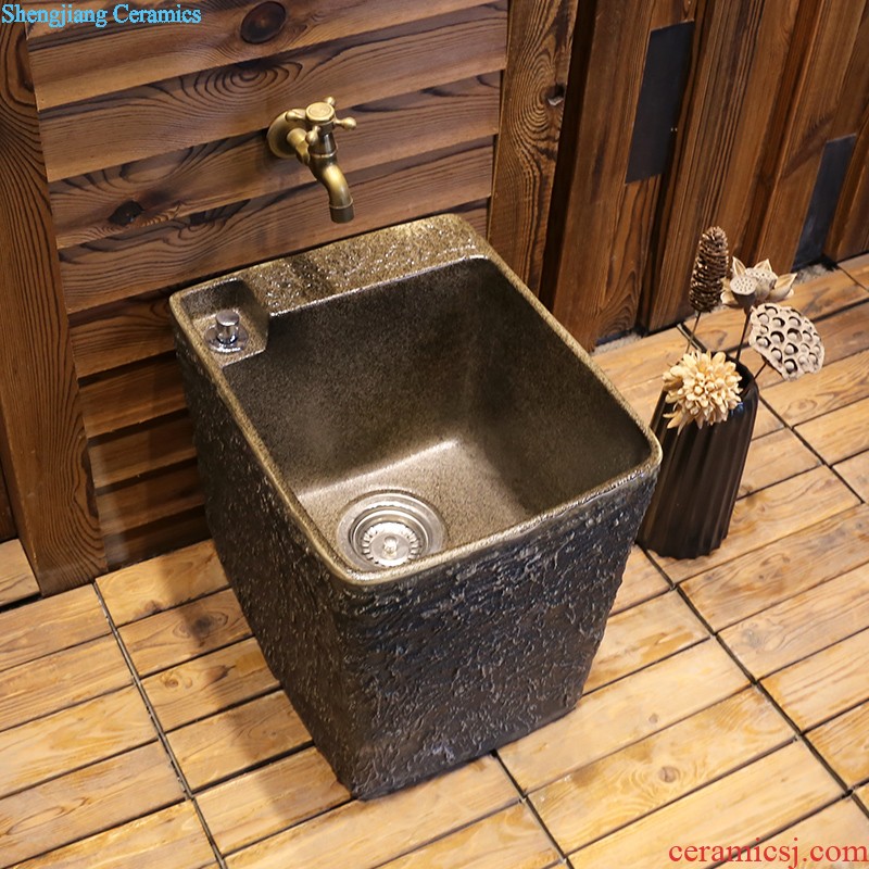 Jia depot Ceramic art restoring ancient ways is the sink Lavatory oval wei yu the stage basin archaize basin of household