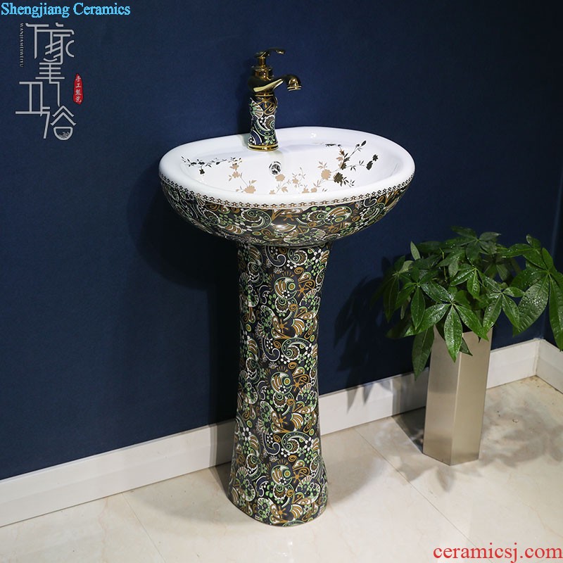 M pillar of European art basin ceramic pillar type lavatory floor type basin basin vertical lavabo column