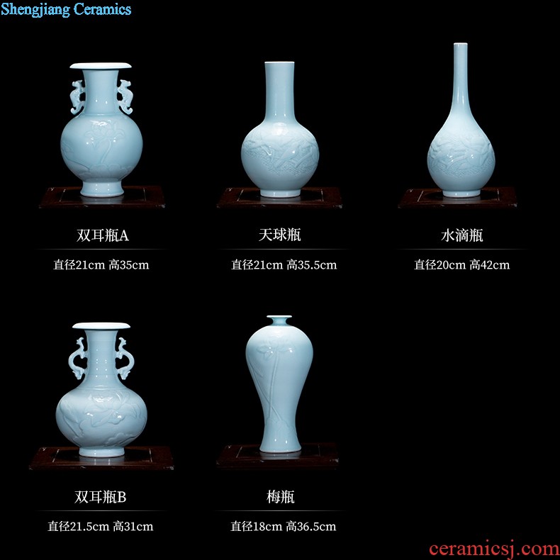 Floret bottle of jingdezhen ceramics enamel painted pottery porcelain vase modern household adornment handicraft decorative furnishing articles