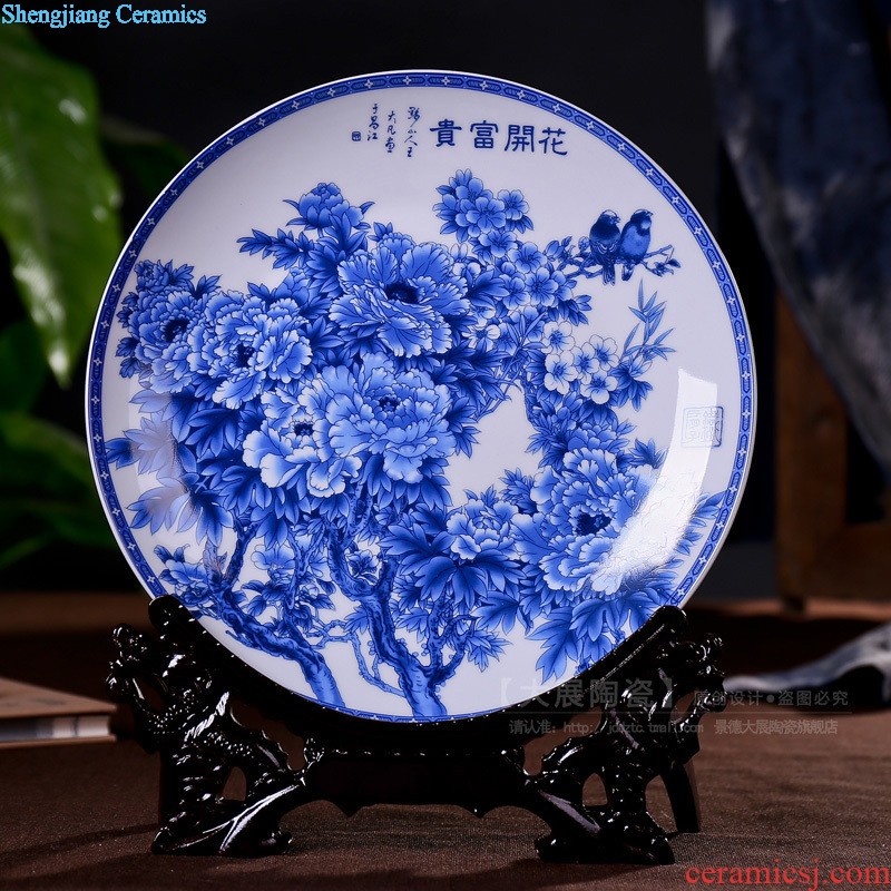 Exhibition of jingdezhen ceramics landscape plate hanging dish Furnishing articles home decoration ceramic decoration plate