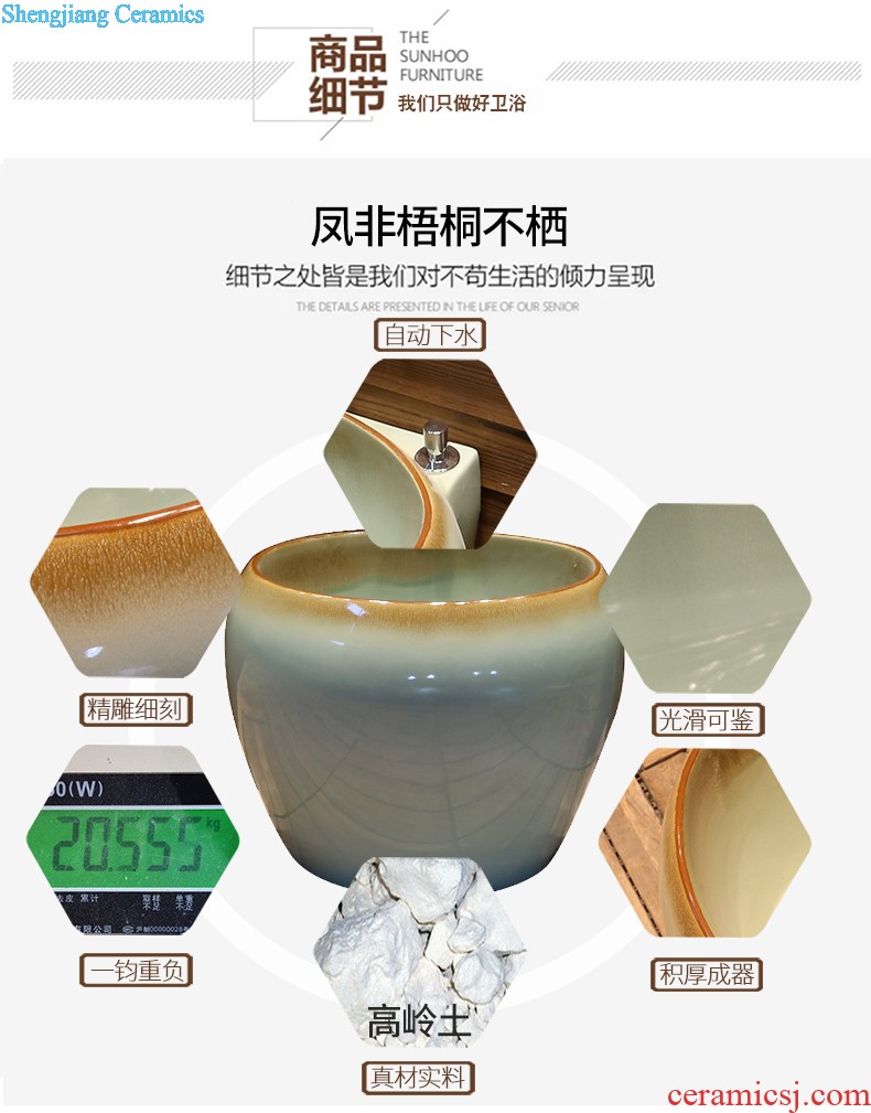 Jia depot art restoring ancient ways is the sink Lavatory basin of ceramic table antique elliptic toilet basin