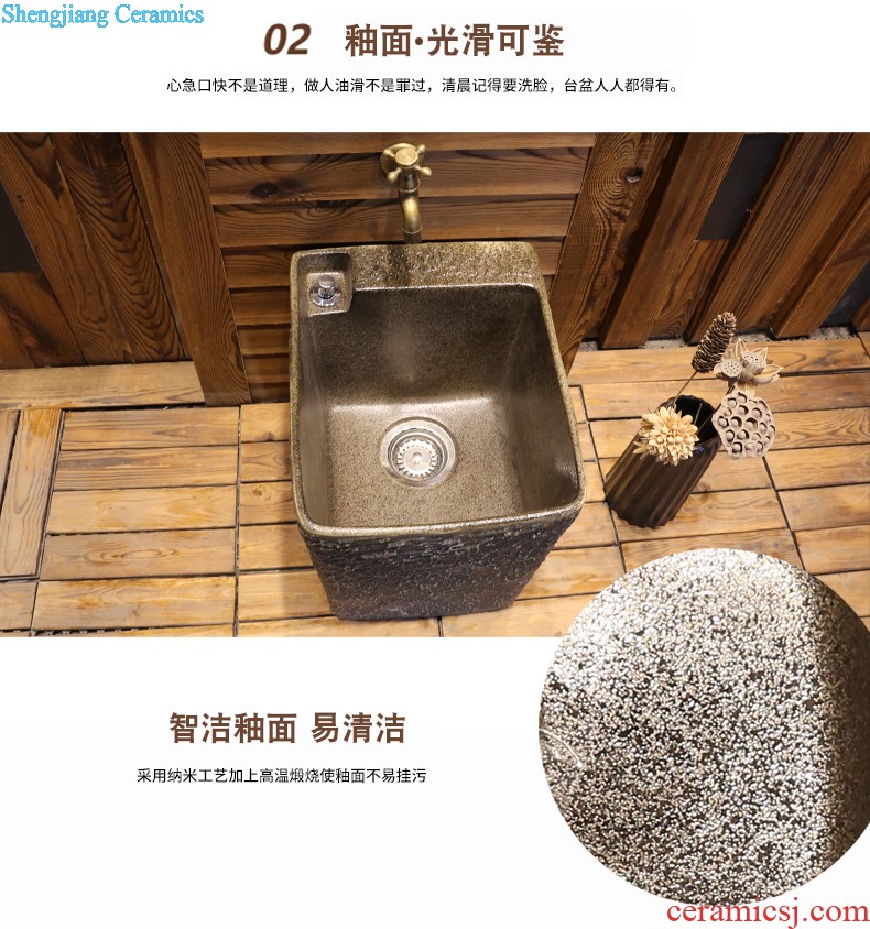 Jia depot Ceramic art restoring ancient ways is the sink Lavatory oval wei yu the stage basin archaize basin of household