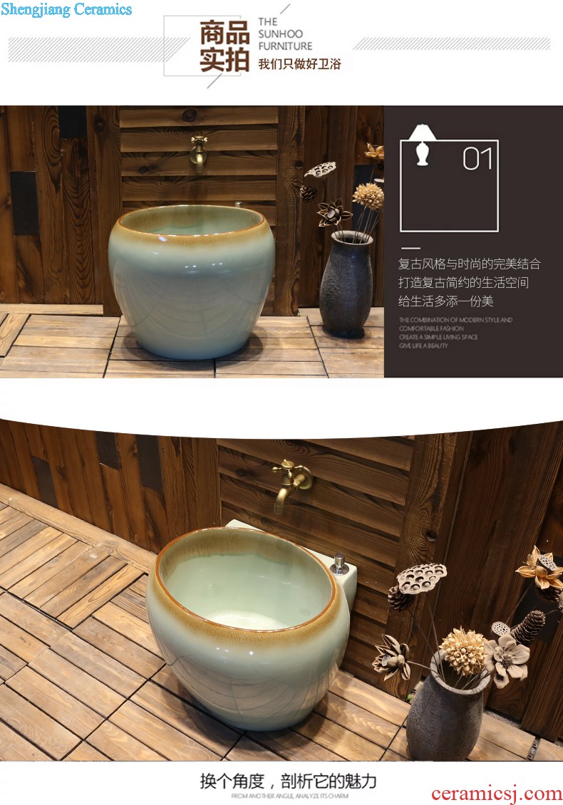 Jia depot art restoring ancient ways is the sink Lavatory basin of ceramic table antique elliptic toilet basin