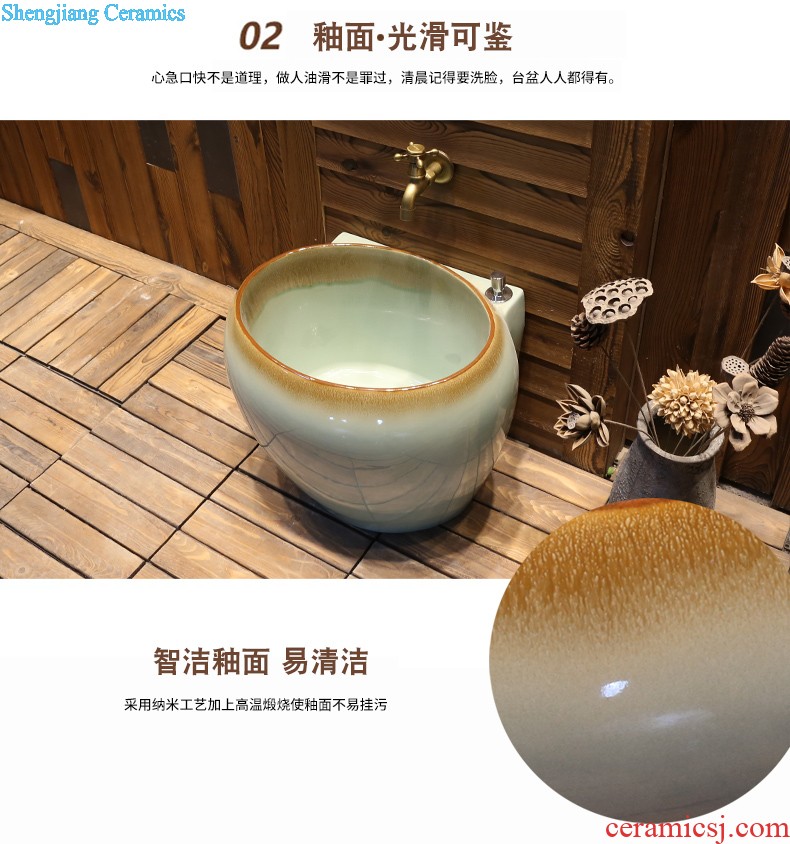 Jia depot art restoring ancient ways is the sink Lavatory basin of ceramic table antique elliptic toilet basin