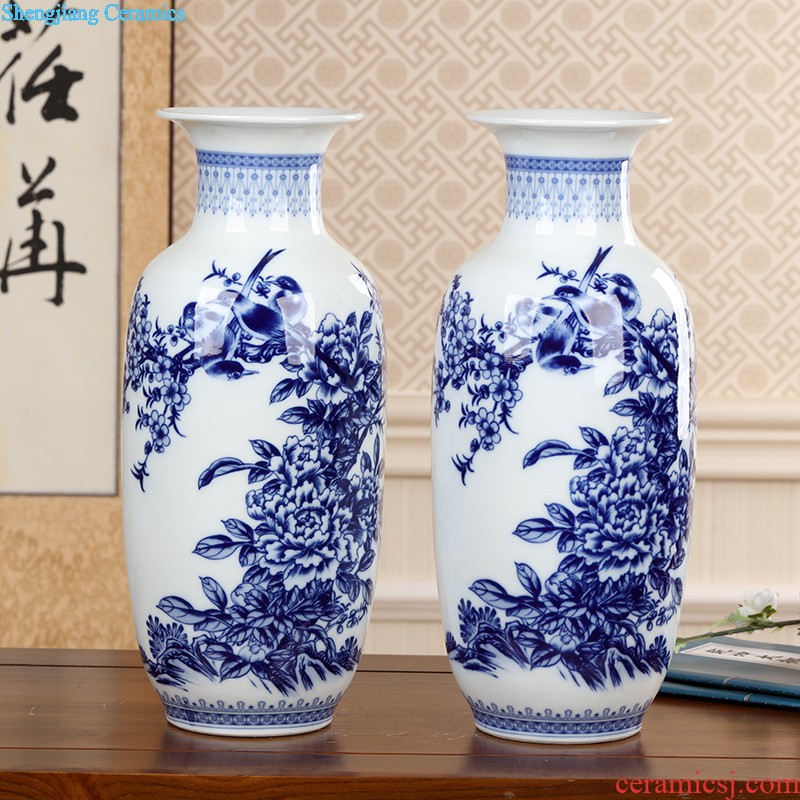 Jingdezhen ceramics large gourd vase furnishing articles contracted and contemporary home sitting room adornment rich ancient frame furnishing articles