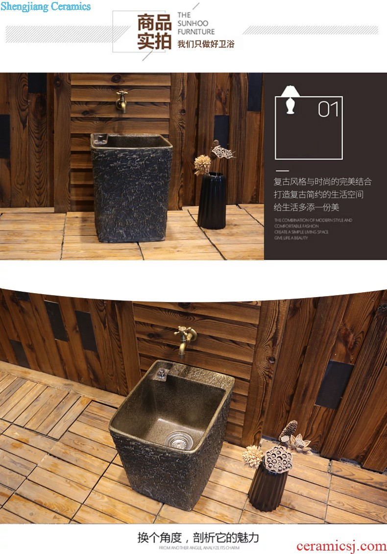 Jia depot Ceramic art restoring ancient ways is the sink Lavatory oval wei yu the stage basin archaize basin of household