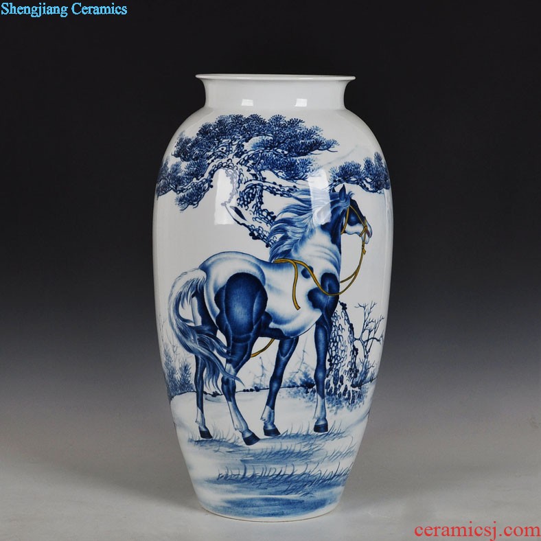 Jingdezhen big hand-painted ceramic vase and household decoration vase rich ancient frame contemporary sitting room ark furnishing articles