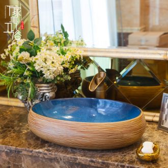 Ceramic basin stage basin sinks art circle european-style hand-painted toilet lavabo, uncluttered golden flower