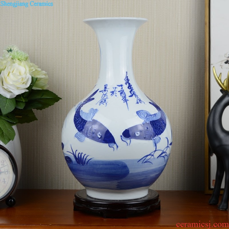 Art kiln porcelain vase decoration Flower glaze olive bottle Modern home furnishing articles porcelain arts and crafts