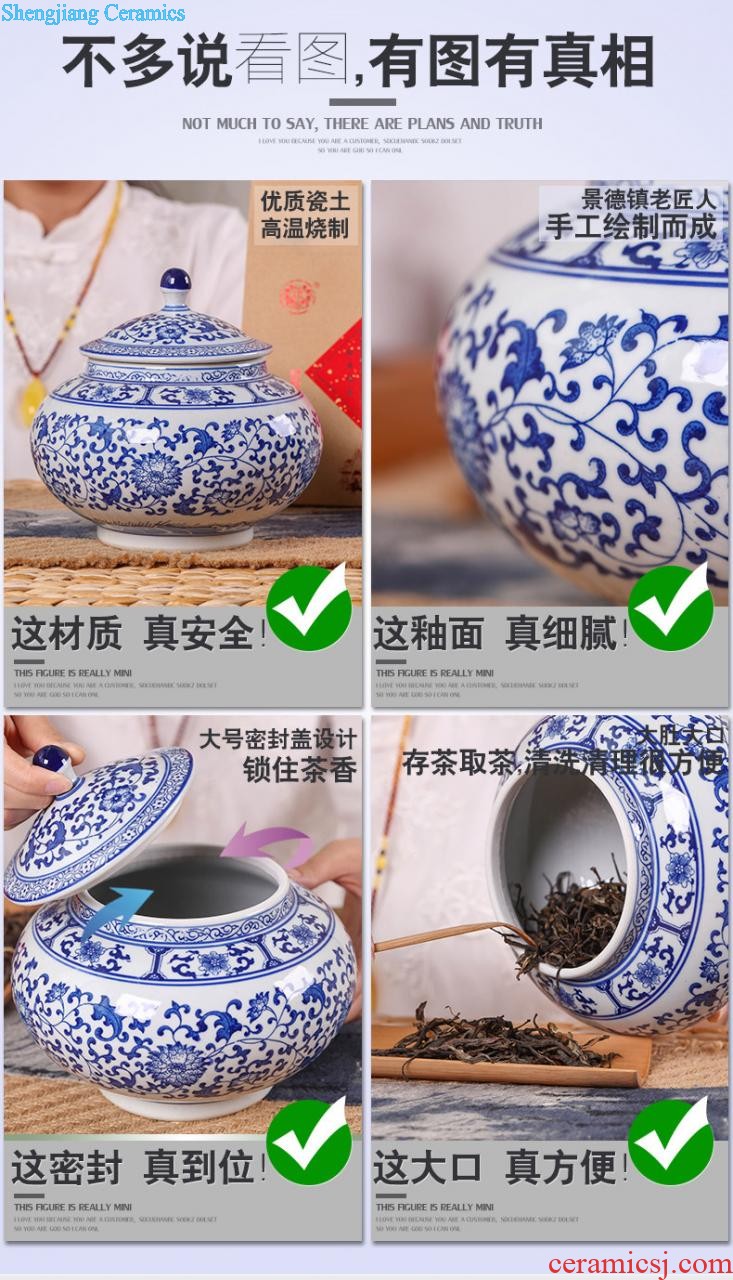 Metal ceramic tea pot small seal pot put tea POTS creative household half jins moisture storage POTS