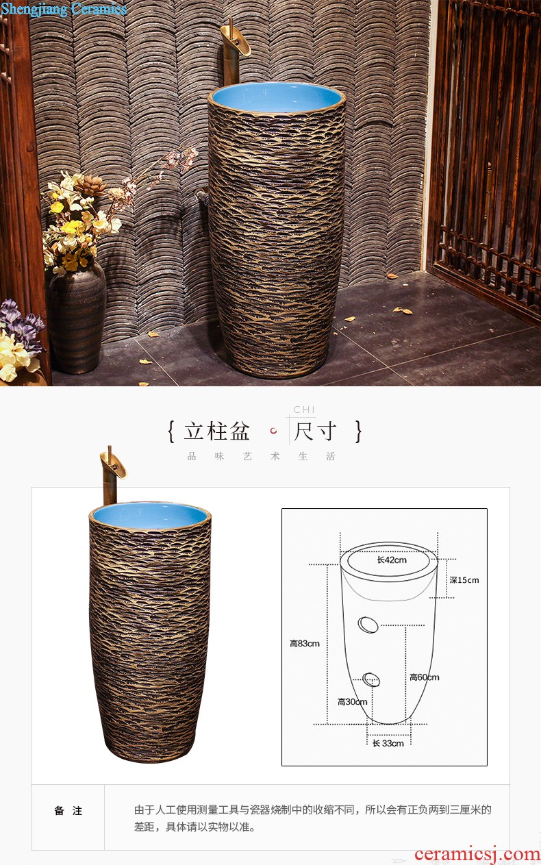 M us-taiwan toilet ceramic basin to increase the sink lavatory basin golden art on stage