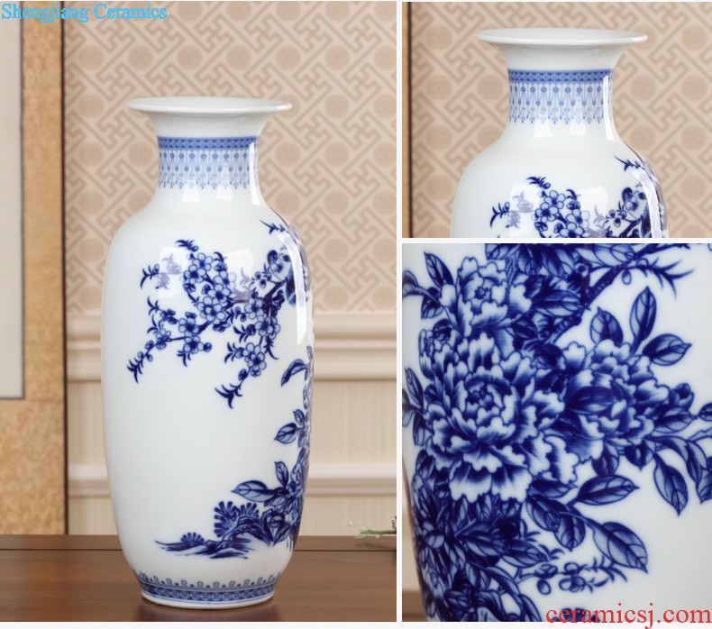 Jingdezhen ceramics large gourd vase furnishing articles contracted and contemporary home sitting room adornment rich ancient frame furnishing articles