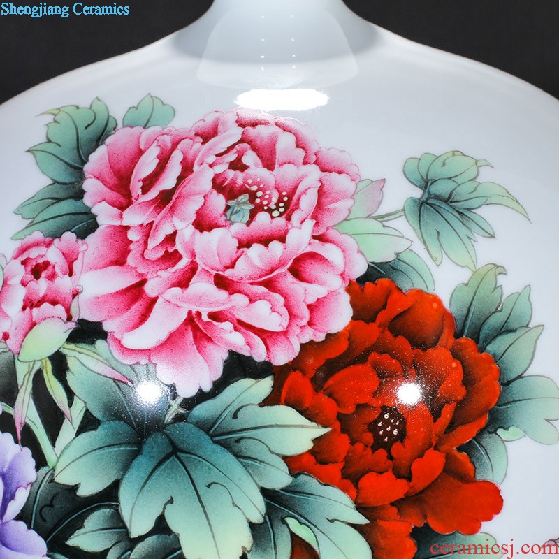 Jingdezhen ceramic masters hand-painted fish powder enamel vase sitting room adornment handicraft furnishing articles of new Chinese style household act the role ofing is tasted