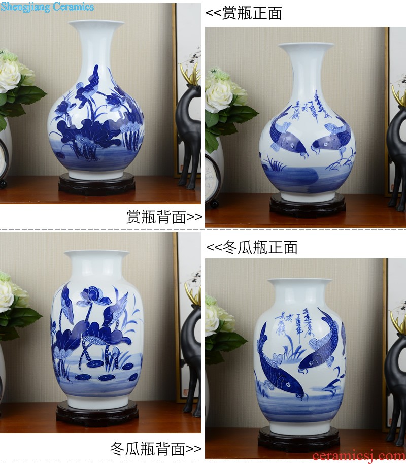 Art kiln porcelain vase decoration Flower glaze olive bottle Modern home furnishing articles porcelain arts and crafts