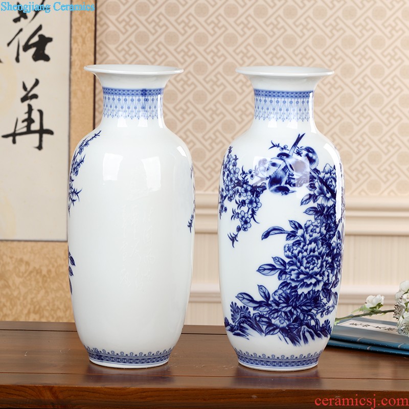 Jingdezhen ceramics large gourd vase furnishing articles contracted and contemporary home sitting room adornment rich ancient frame furnishing articles