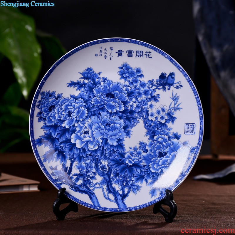 Exhibition of jingdezhen ceramics landscape plate hanging dish Furnishing articles home decoration ceramic decoration plate